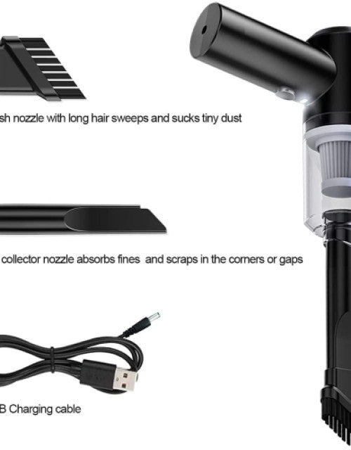 3IN1 Portable Car Vacuum Cleaner with Blower, USB Rechargeable Wireless Handheld